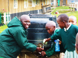 Washing hands at St. Mary's